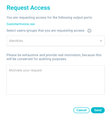 View of Witboost's UI showing the Access Control Automation feature within the Data Product Marketplace.