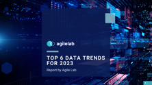 Title page illustration for the report titled: top 6 data trends for 2023.