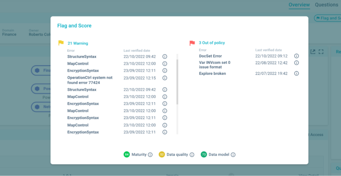 View of Witboost's UI displaying another view about Policy Validation of the Computational Governance Platform module. View of Witboost's UI displaying another view about Policy Validation of the Computational Governance Platform module.
