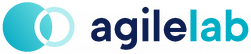 Agile Lab's logo, displayed by two intertwining circles, text written in lowercase and togetherd 